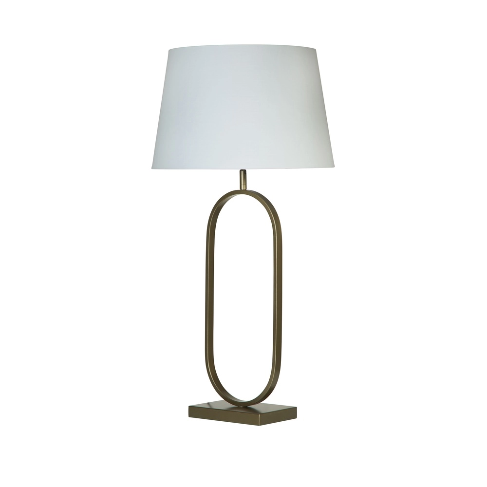 Tafellamp Modish brons met witte kap