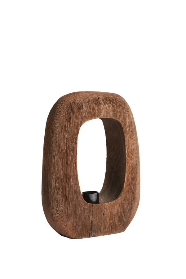 Donker houten tafellamp Kelafo 24 x 30cm Light & Living 8717807691073