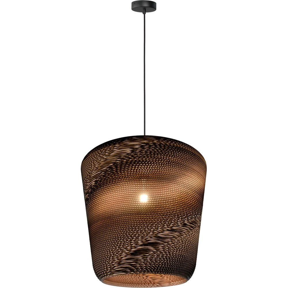 Zwarte hanglamp Carta Moody Ø 54cm Think Paper kap