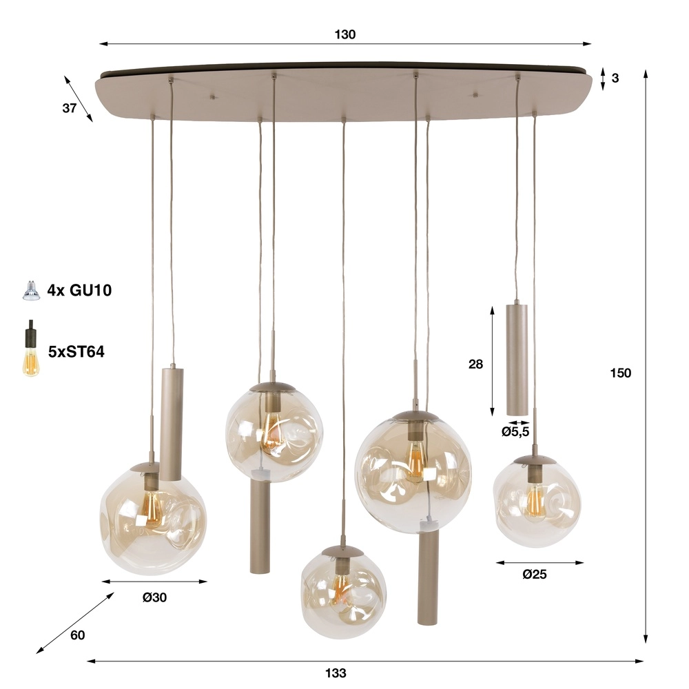 Design plafondlamp Stellar sienna bruin Lyora 8716803515093