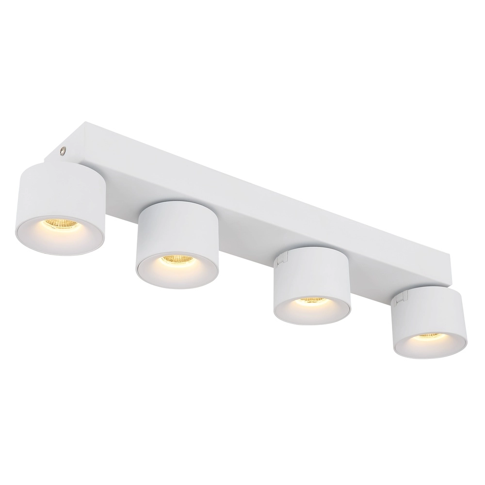 Strakke plafondlamp Rae 4-lichts wit Globo 9007371447657