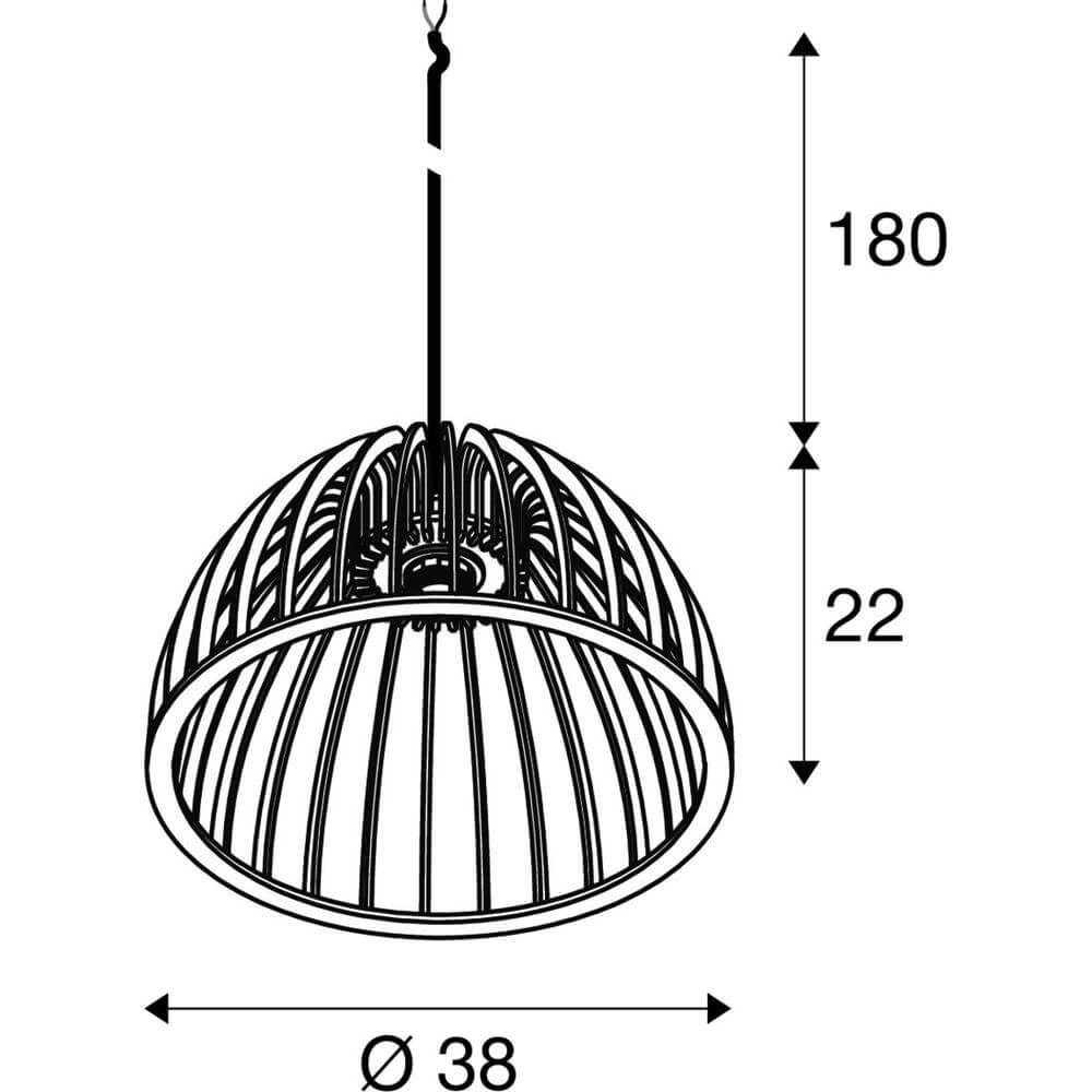 Hanglamp Wud PD half rond Ø 38cm SLV 4024163292054