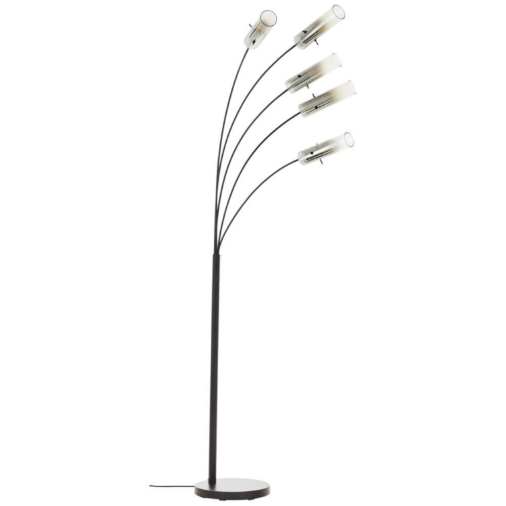 Vloerlamp Glasini zwart met smoke glas Brilliant 4004353429545