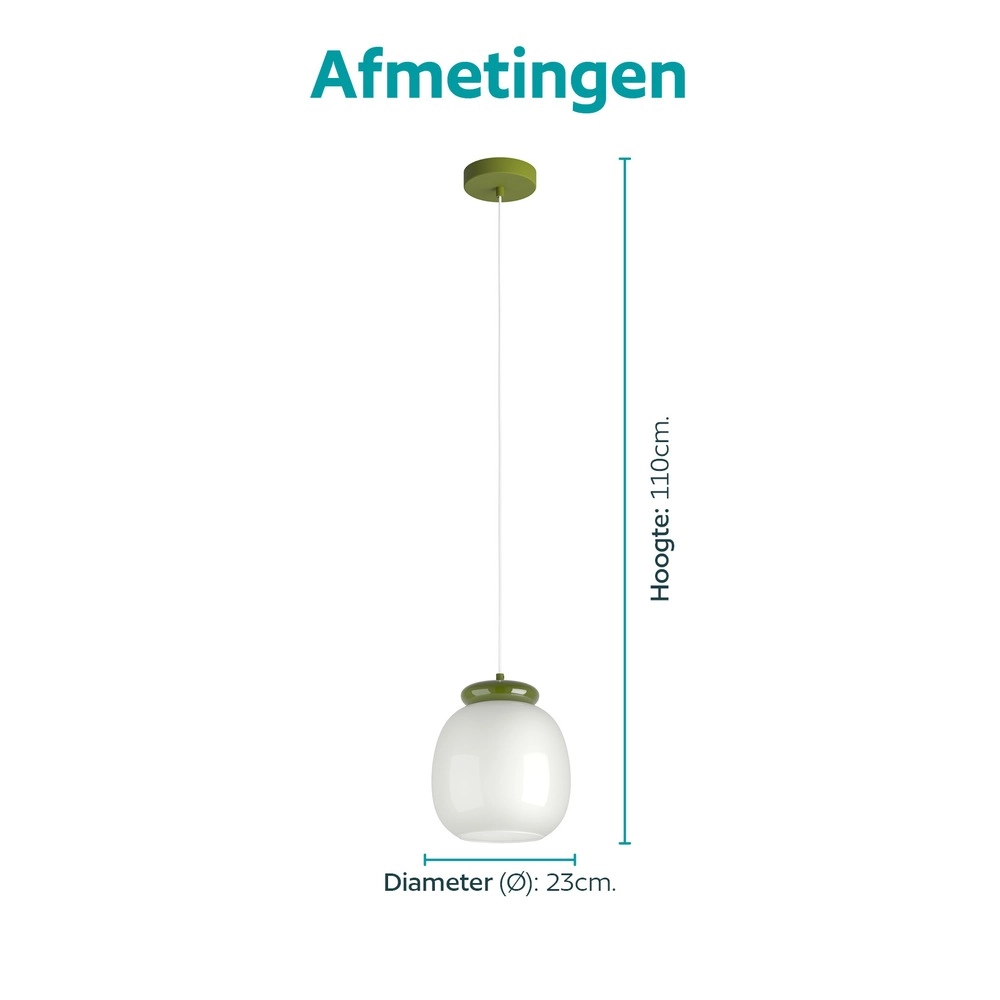 Design hanglamp Berardelli wit met groen Ø 23cm Eglo 9008606404919