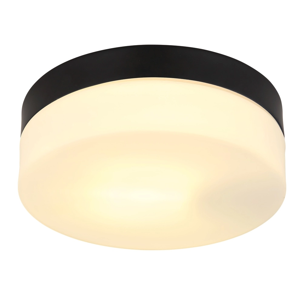 Design plafonniere Vranos zwart voor buiten Ø 18,4cm