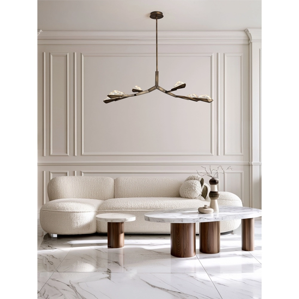 Antieke hanglamp Greta antiek messing 137,5cm