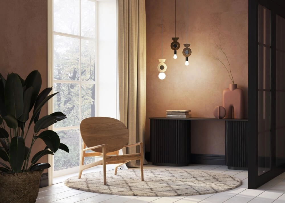 Design hanglamp Drops Wood D 1-lichts hout Lyora 5903139111768