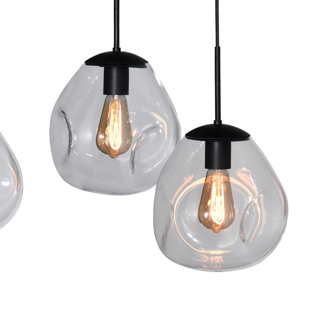 Hanglamp Lava 6x helder glas Ø 24cm Masterlight 8718121286181