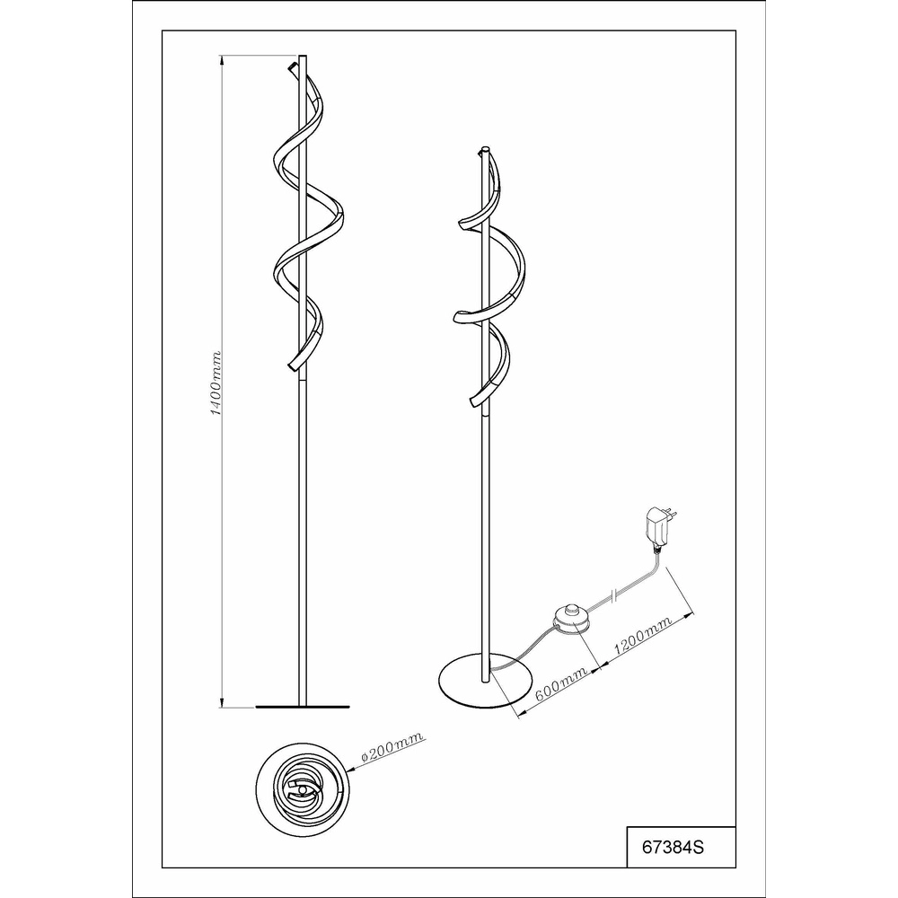 Vloerlamp Spiro brons met zand bruin Globo 9007371590315