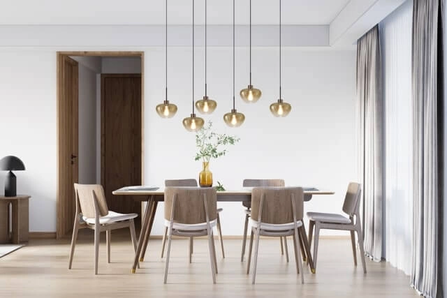6-lichts hanglamp Genua bruin met goud glas Ø 24cm Masterlight 8718121356983