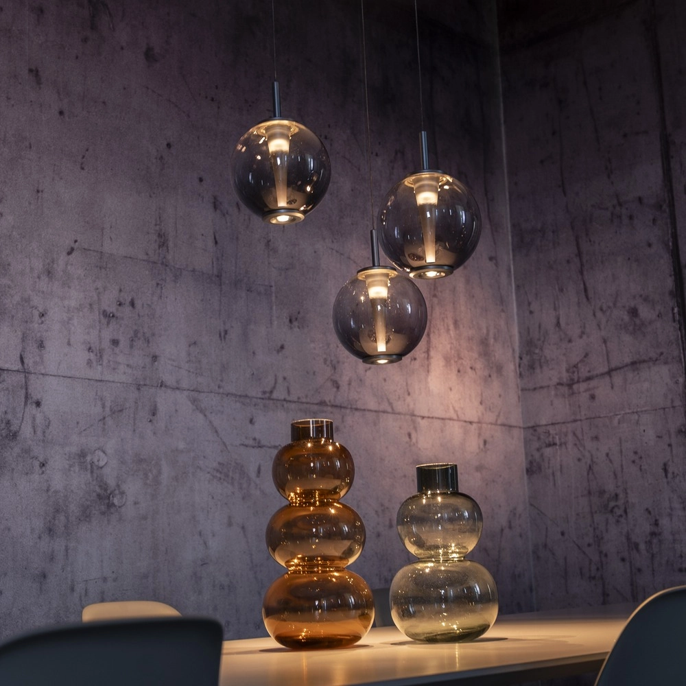 Vide hanglamp Pure E-Infinty mystic grey met smoke glas Paul Neuhaus 4012248398173