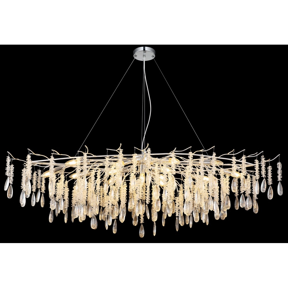 Hanglamp Kinga zilvergrijs 150cm Globo 9007371575992