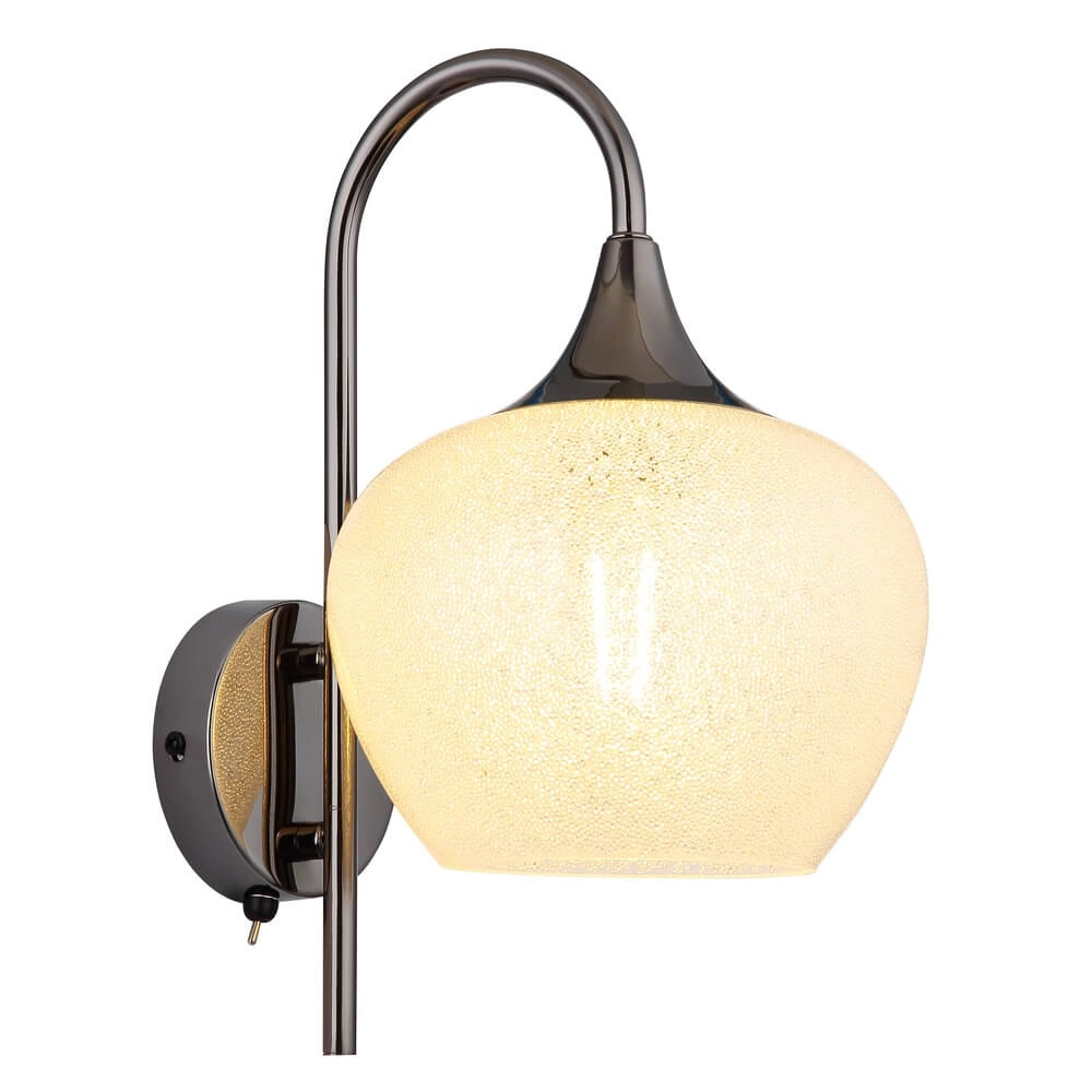 Antraciet wandlamp Maxy met wit glas enkel