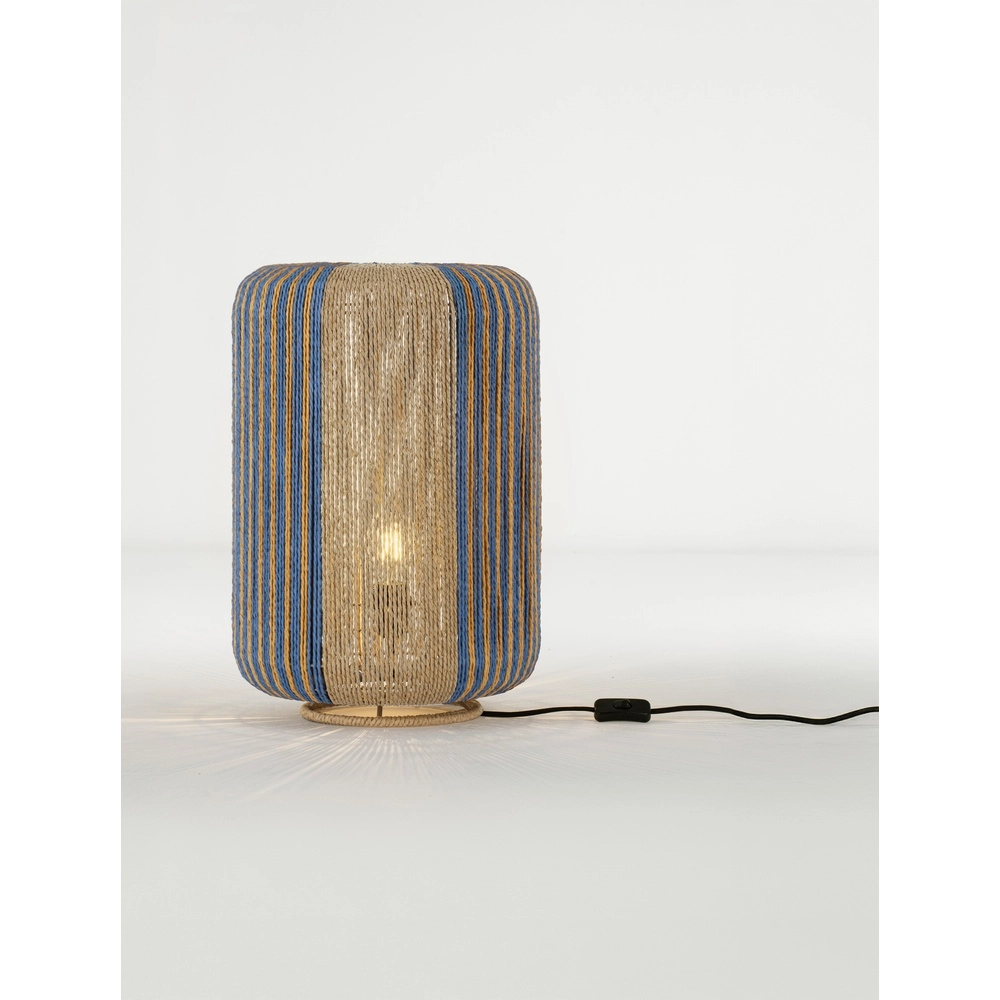 Tafellamp Abby Ø 33cm bruin met blauw Lyora 5212017477385