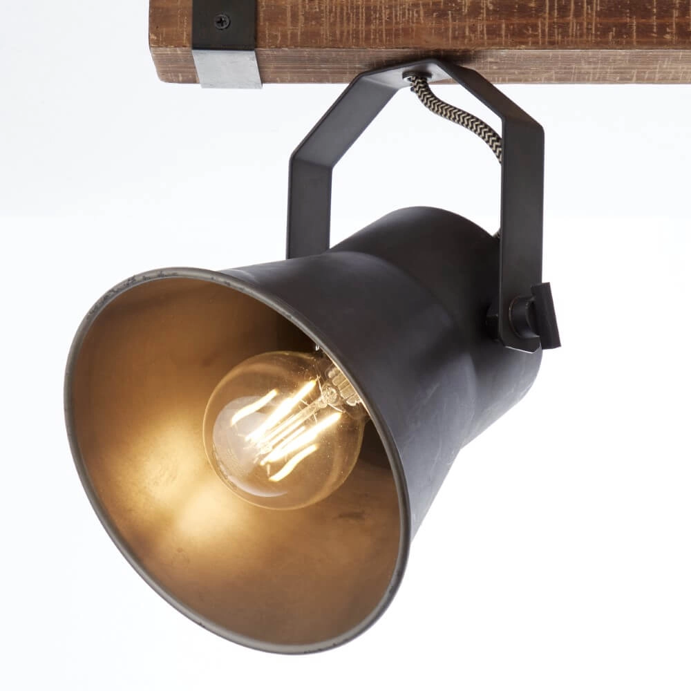 2-lichts plafondlamp Decca zwart met bruin Brilliant 4004353361449