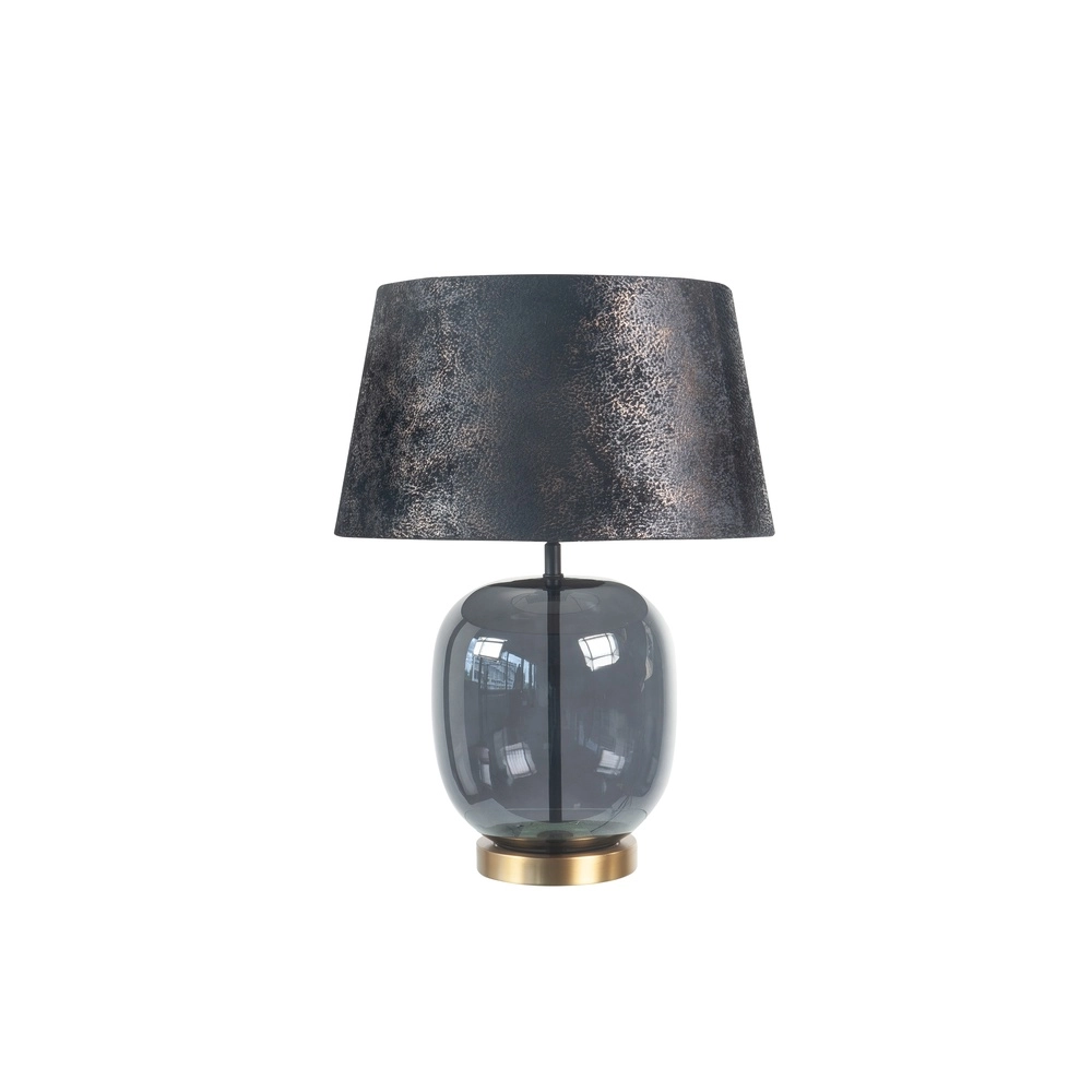 Tafellamp Bellini messing met smoke glas Ø 40cm