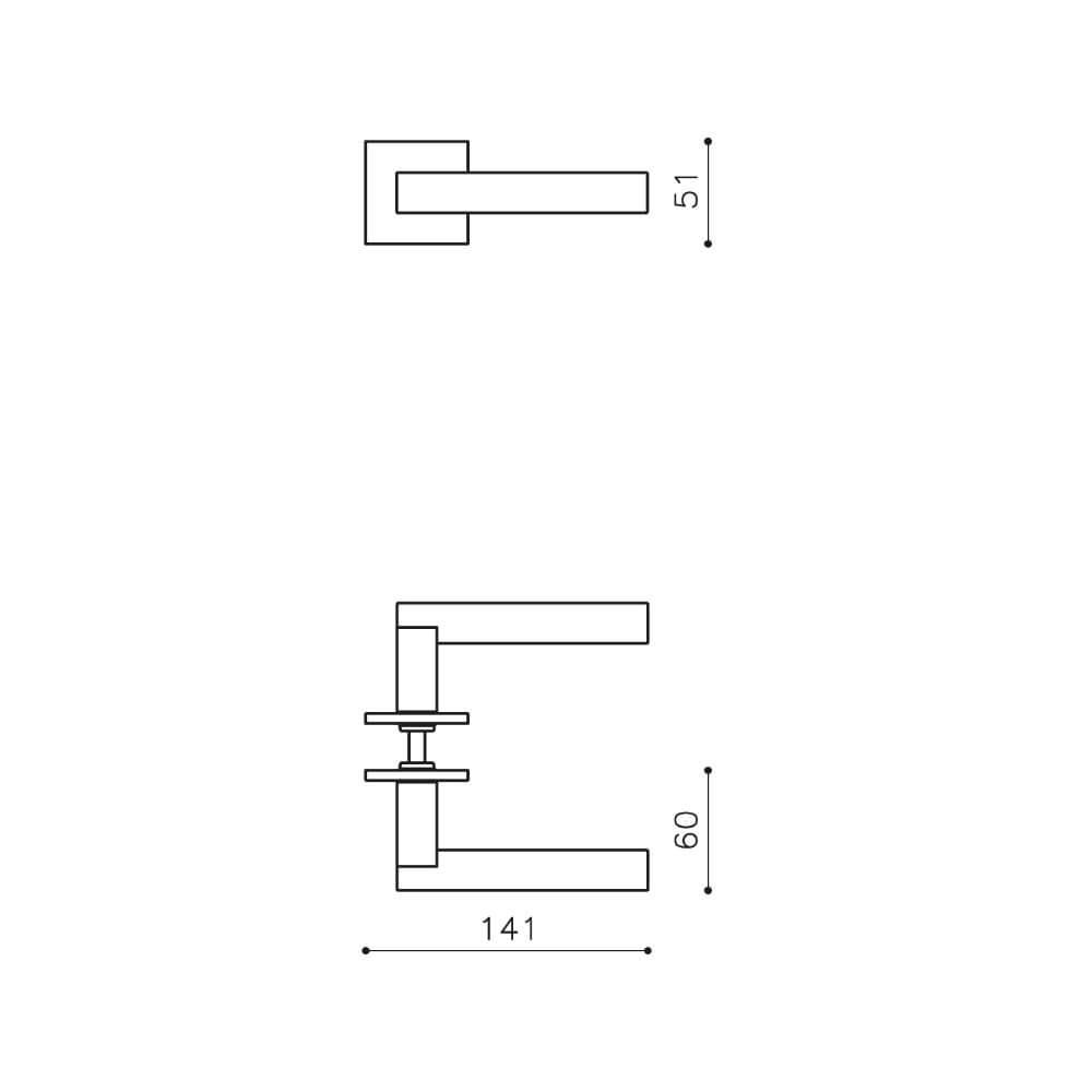 Design deurklink Euclide Q mat brons Olivari 8714186477595
