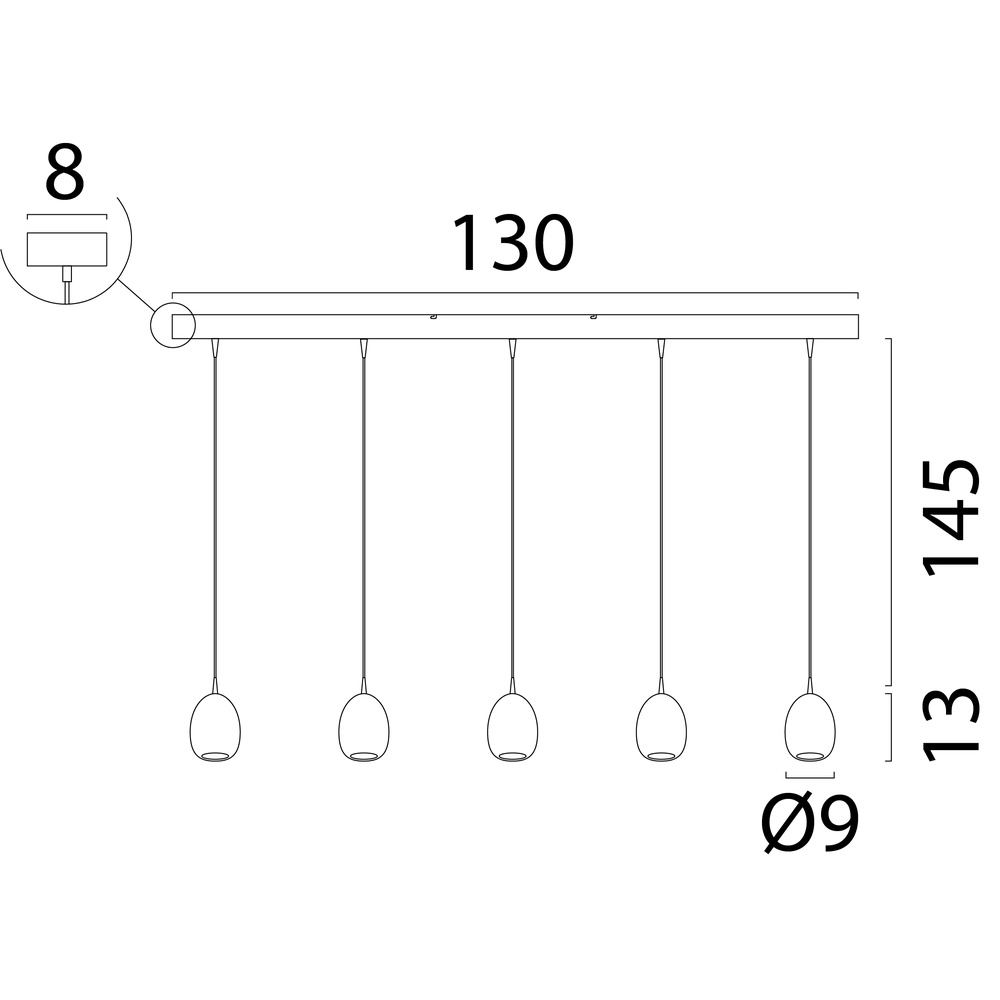 Design hanglamp Alta 5-lichts cacao Masterlight 8718121438221