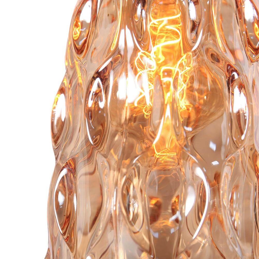 Hanglamp 3-lichts Vidrio zwart met amber glas Steinhauer 8712746173727