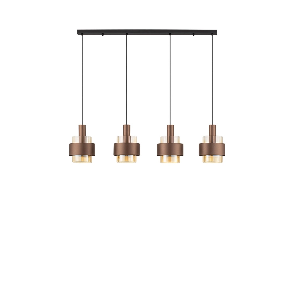 Moderne hanglamp Serena 4-lichts koffie bruin Lyora 5212063501157