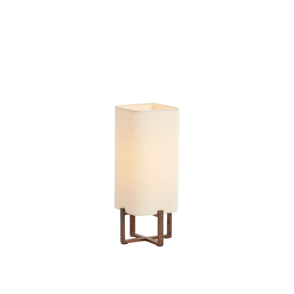 Tafellamp Wyn 39cm - crème touw met walnoot look Light & Living 8717807792534