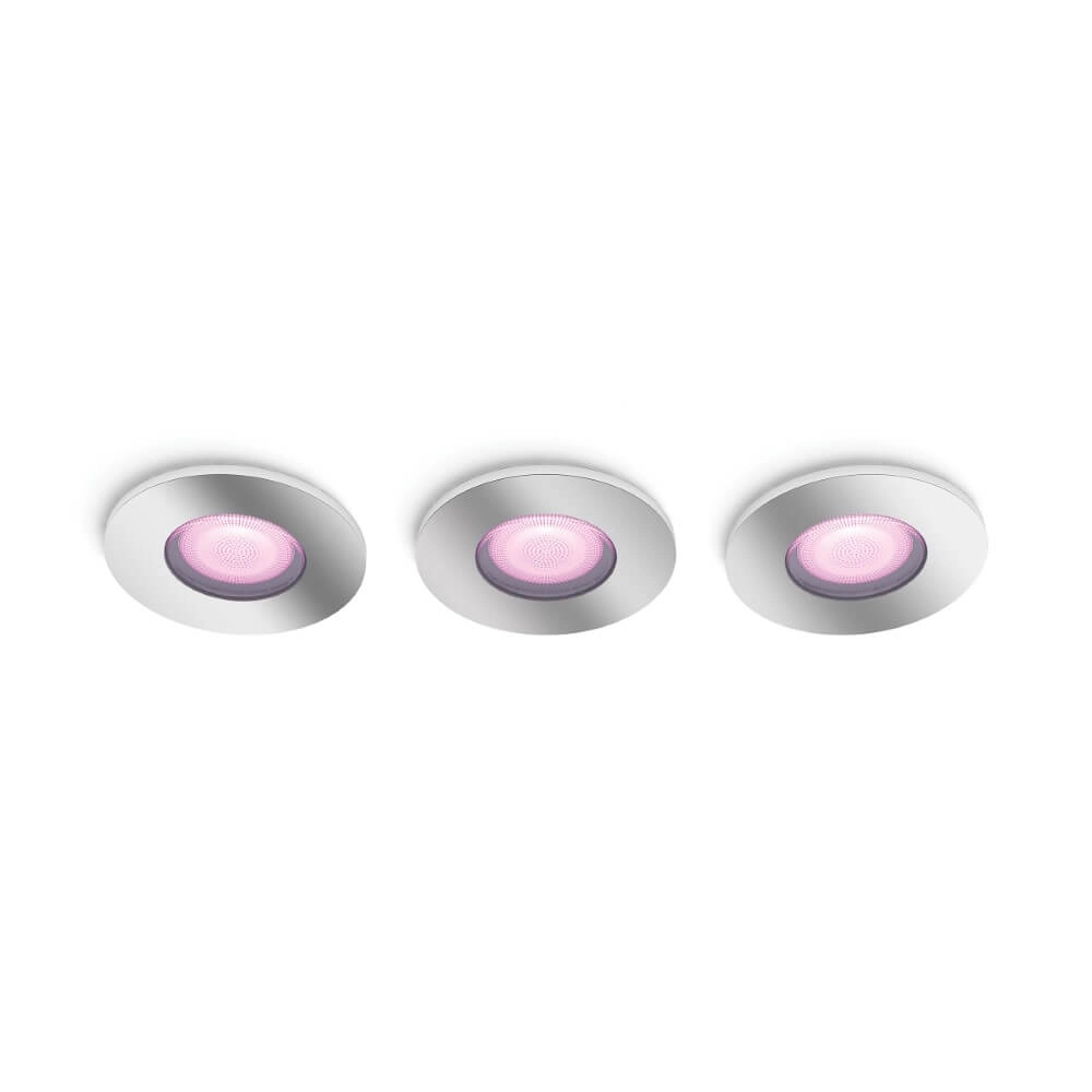Inbouwspots Hue Xamento - White and color set van 3 RVS spots Philips 8719514355392