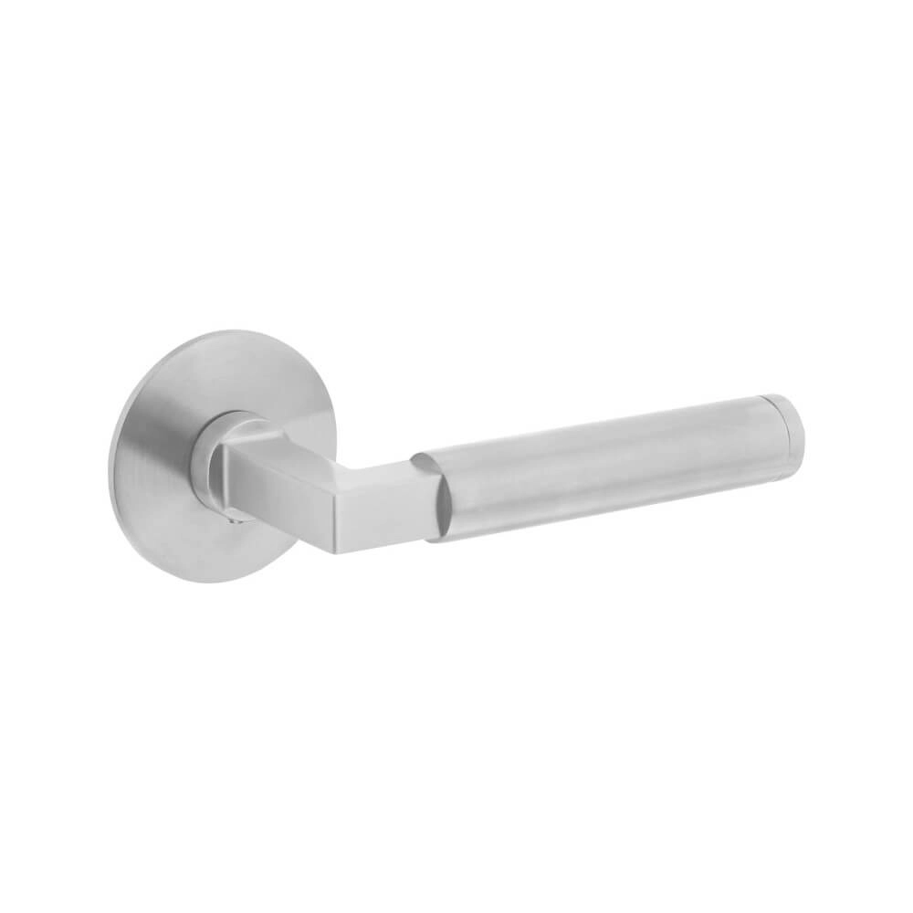 Deurklink Bau-Stil rond magneet rozet RVS
