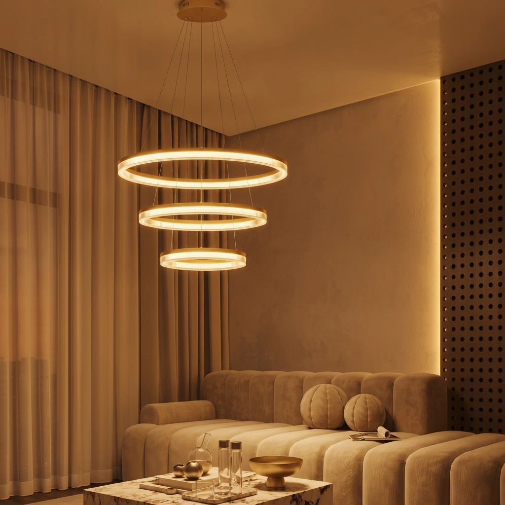 Gouden hanglamp Luana 3-lichts