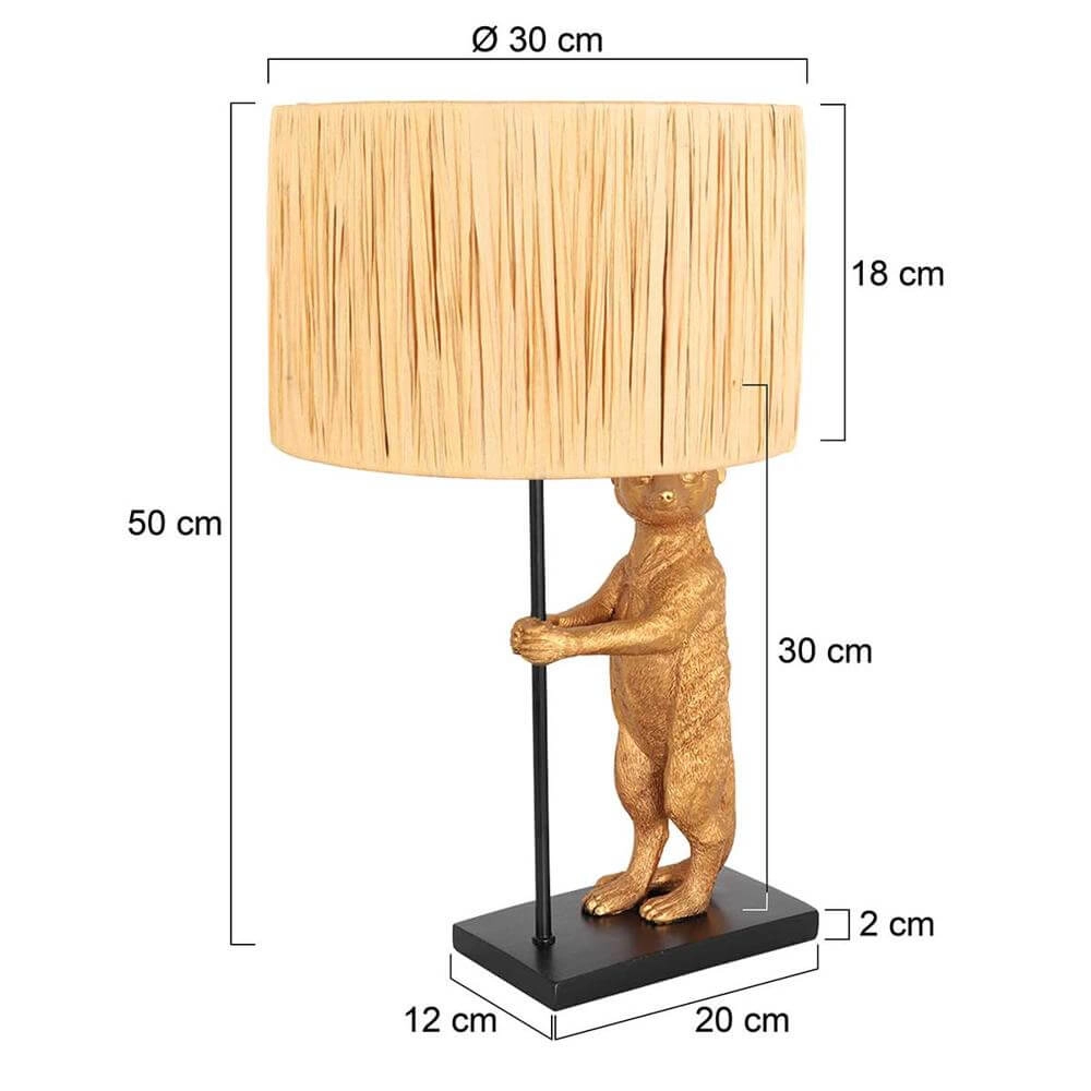 Tafellamp Animaux zwart met strokleurige kap Steinhauer 8712746172119