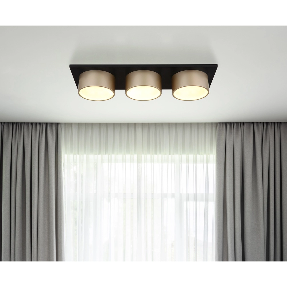 3-lichts plafondlamp Raymond zwart met champagne Globo 9007371533862