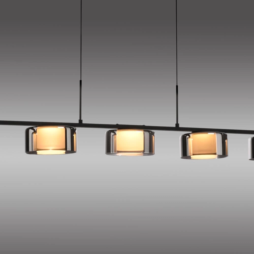 5-lichts hanglamp Rika zwart Paul Neuhaus 4012248383100