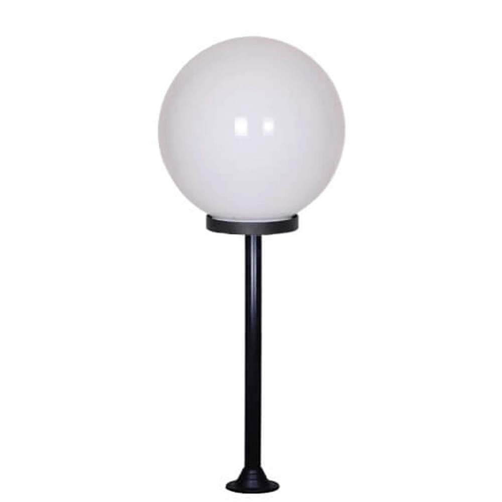 Tuinlamp Globe Bolano 201cm. staand opaal