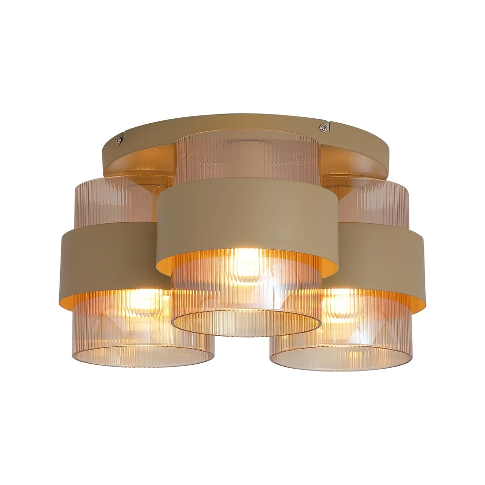 Plafondlamp Royal 3-lichts zand bruin