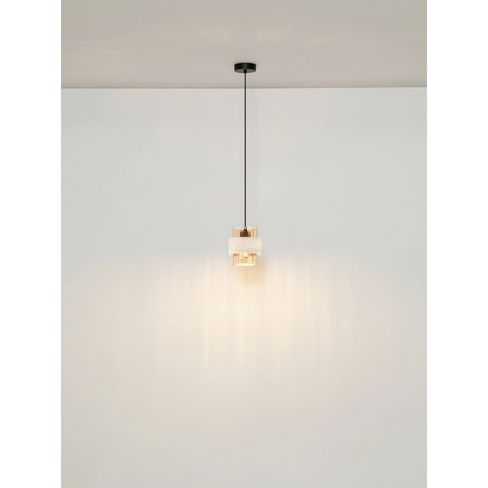 Moderne hanglamp Melony amber glas met zand bruin Lyora 5212063501249