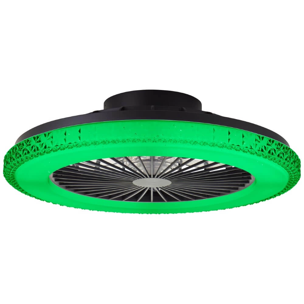 Zwarte ventilator Badria met RGB functie Brilliant 4004353435850