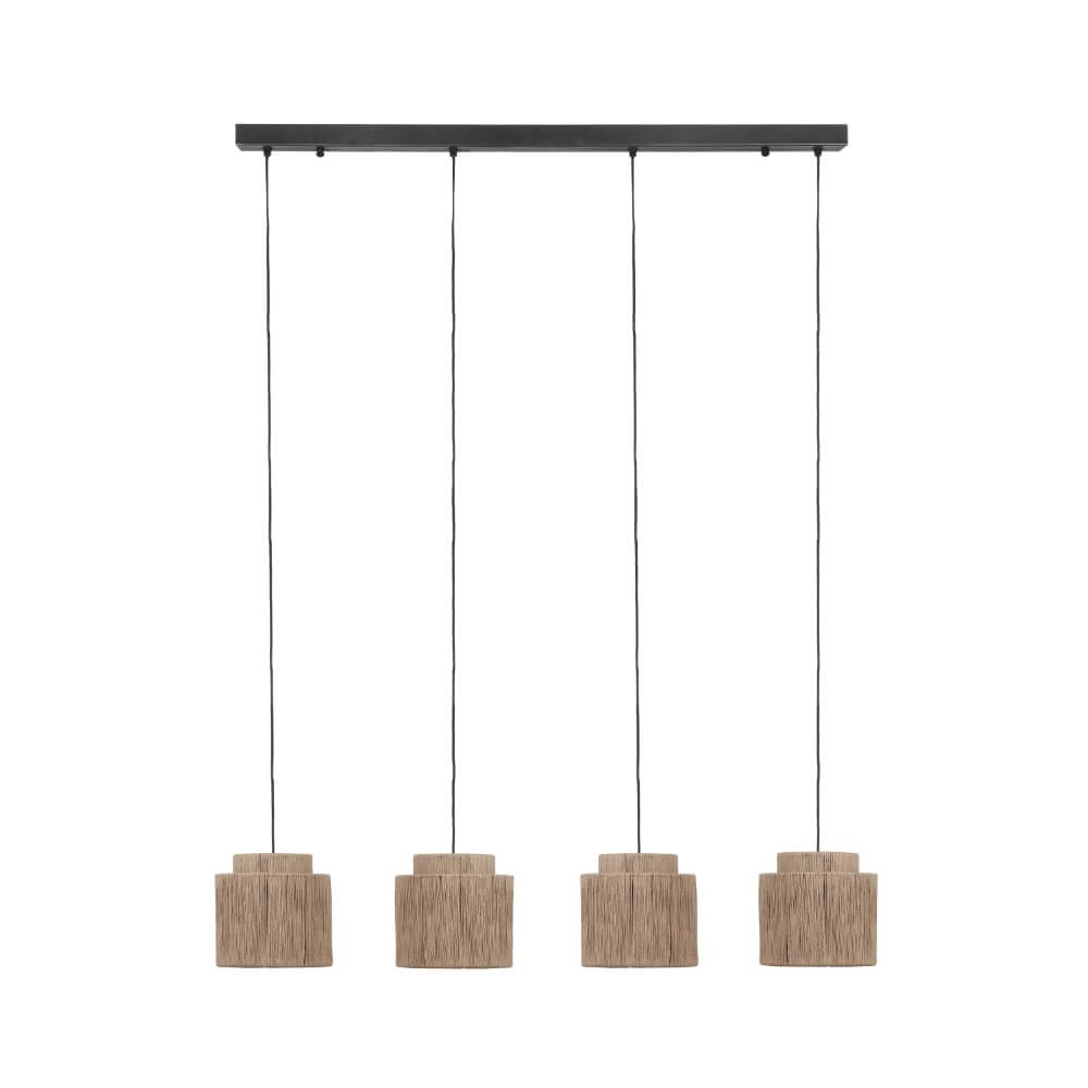 Eetkamer hanglamp Smilla met touwkappen Trio 4017807617689