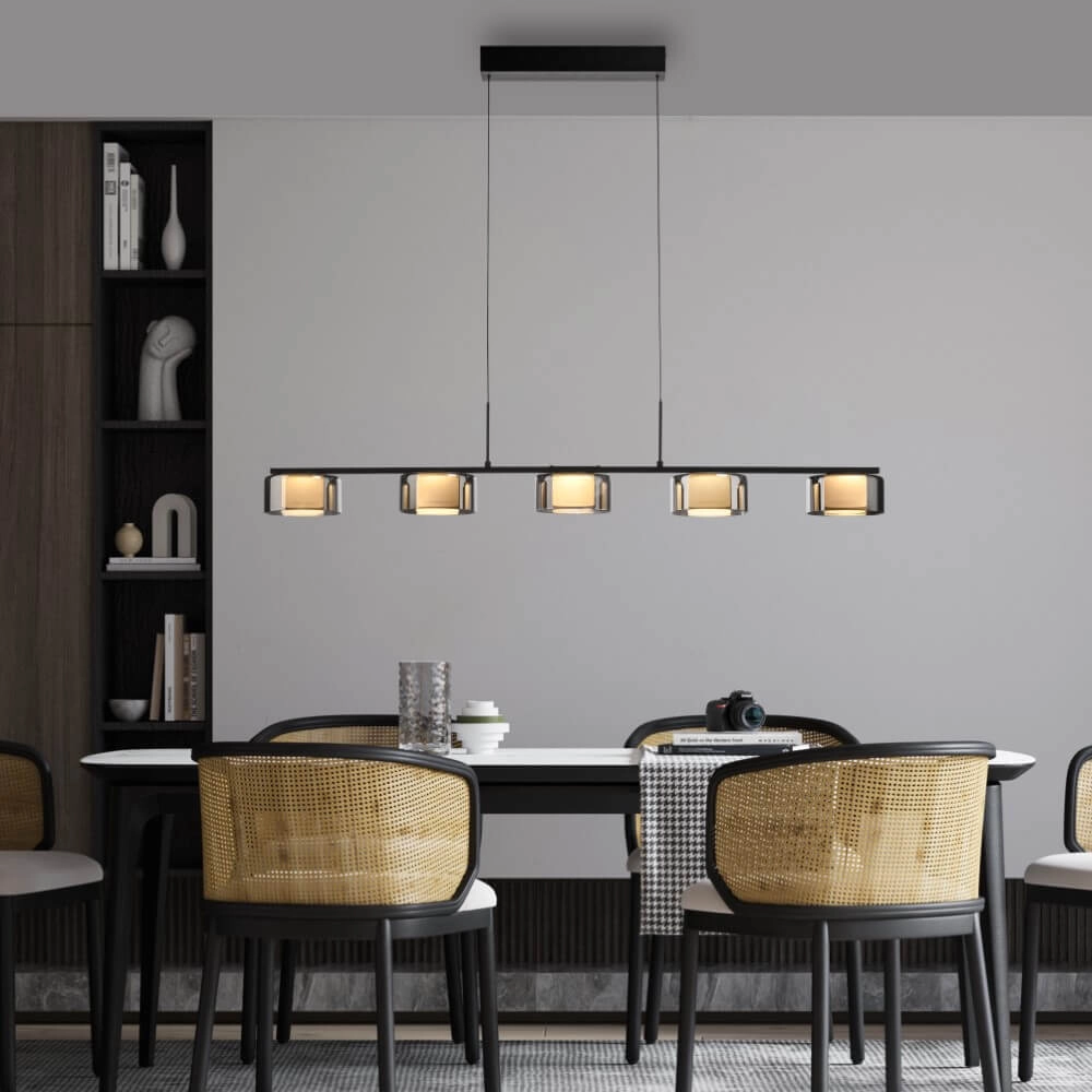 5-lichts hanglamp Rika zwart Paul Neuhaus 4012248383100