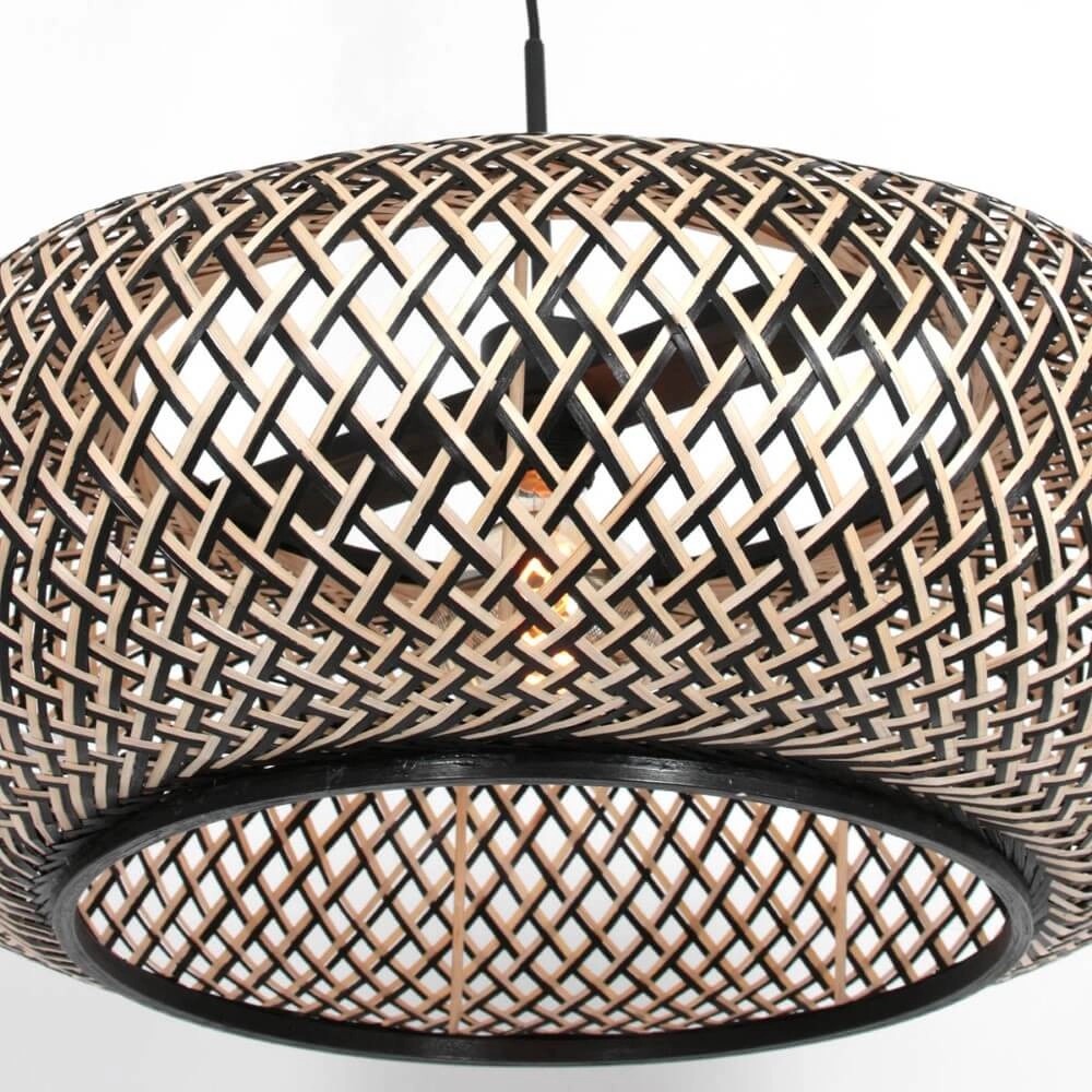 Zwart rotan hanglamp Sparkled Ø 60cm Steinhauer 8712746152937