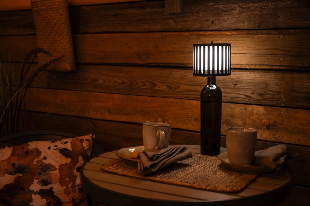 Unieke tafellamp Bottle zwart oplaadbaar KonstSmide 7318308377520