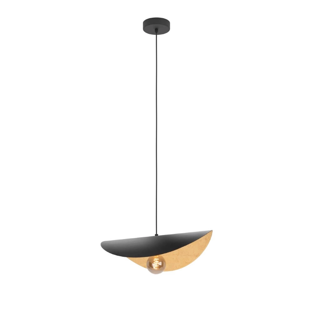 Zwarte hanglamp Saceda met goud Ø 41cm