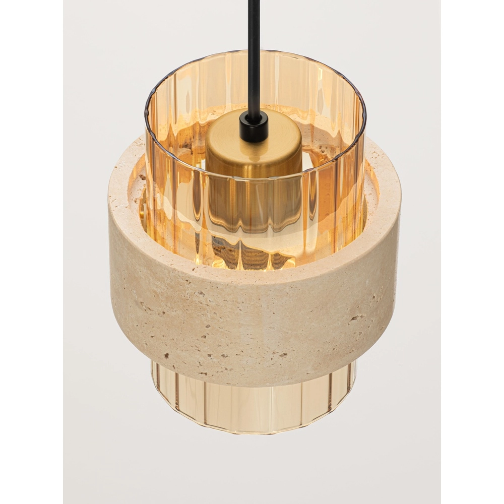 Moderne hanglamp Melony amber glas met zand bruin Lyora 5212063501249