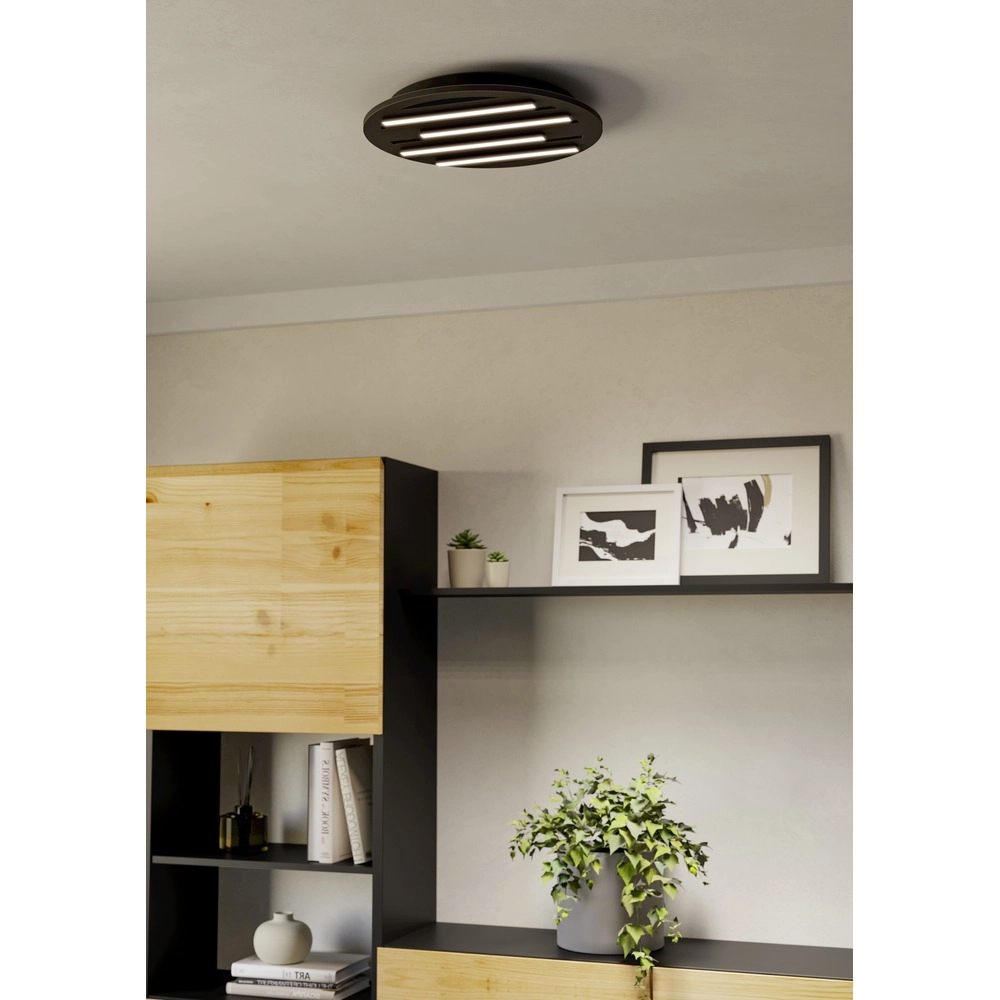 Smart plafonniere Pitrignani-Z rond Ø 38cm zwart Eglo 9008606390519