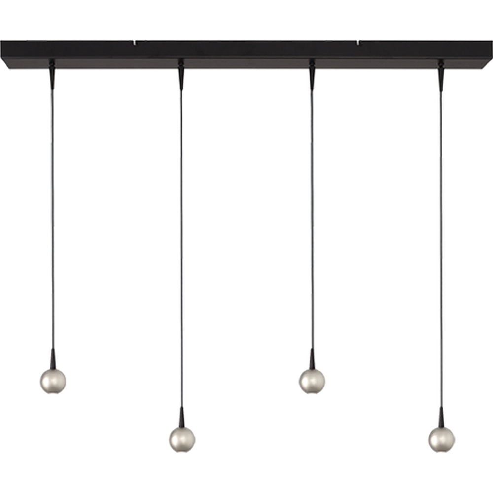 4-lichts hanglamp Talana zwart met nikkel Ø6cm DTW