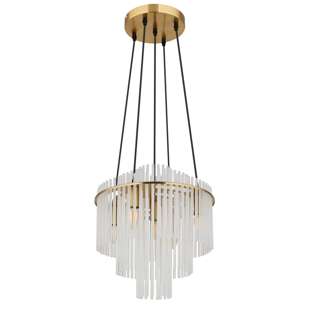 Hanglamp Ø 40cm Gorley goud met witte glas staafjes Globo 9007371518135