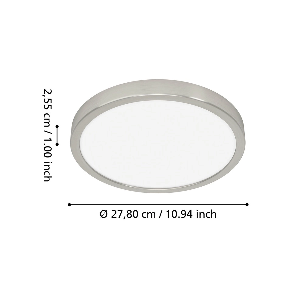 Plafonnière IP44 Fueva 6-Z rond - rvs - Ø 27,8cm Eglo 9008606330614