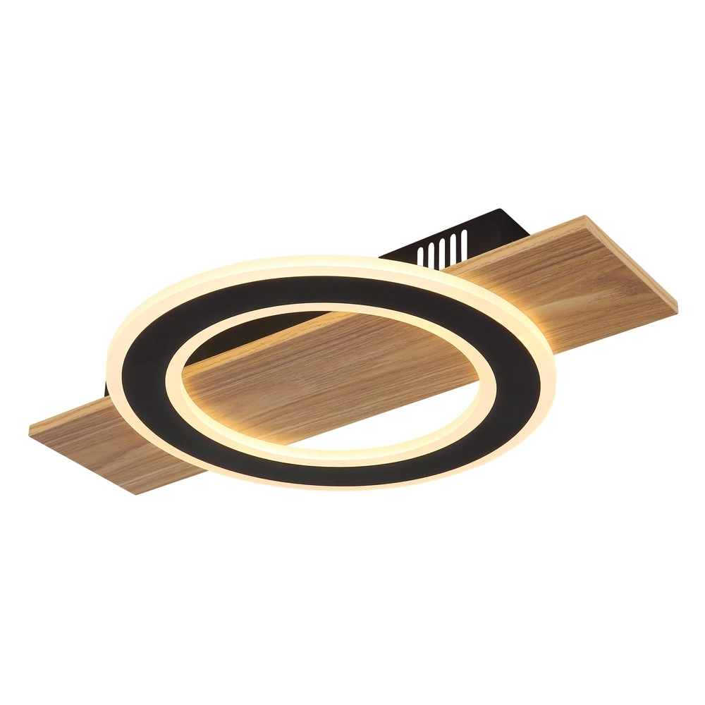 Design plafondlamp Jayden zwart met hout