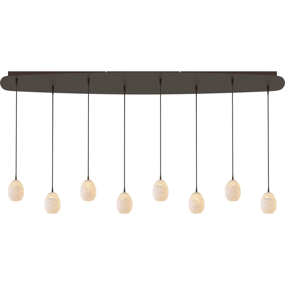 Ovale hanglamp Alta 8-lichts cacao