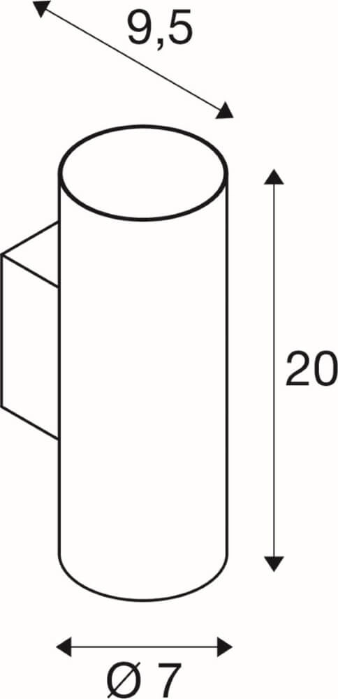 Zwarte wandspot Asto Tube up & down - 2x GU10 SLV 4024163265973