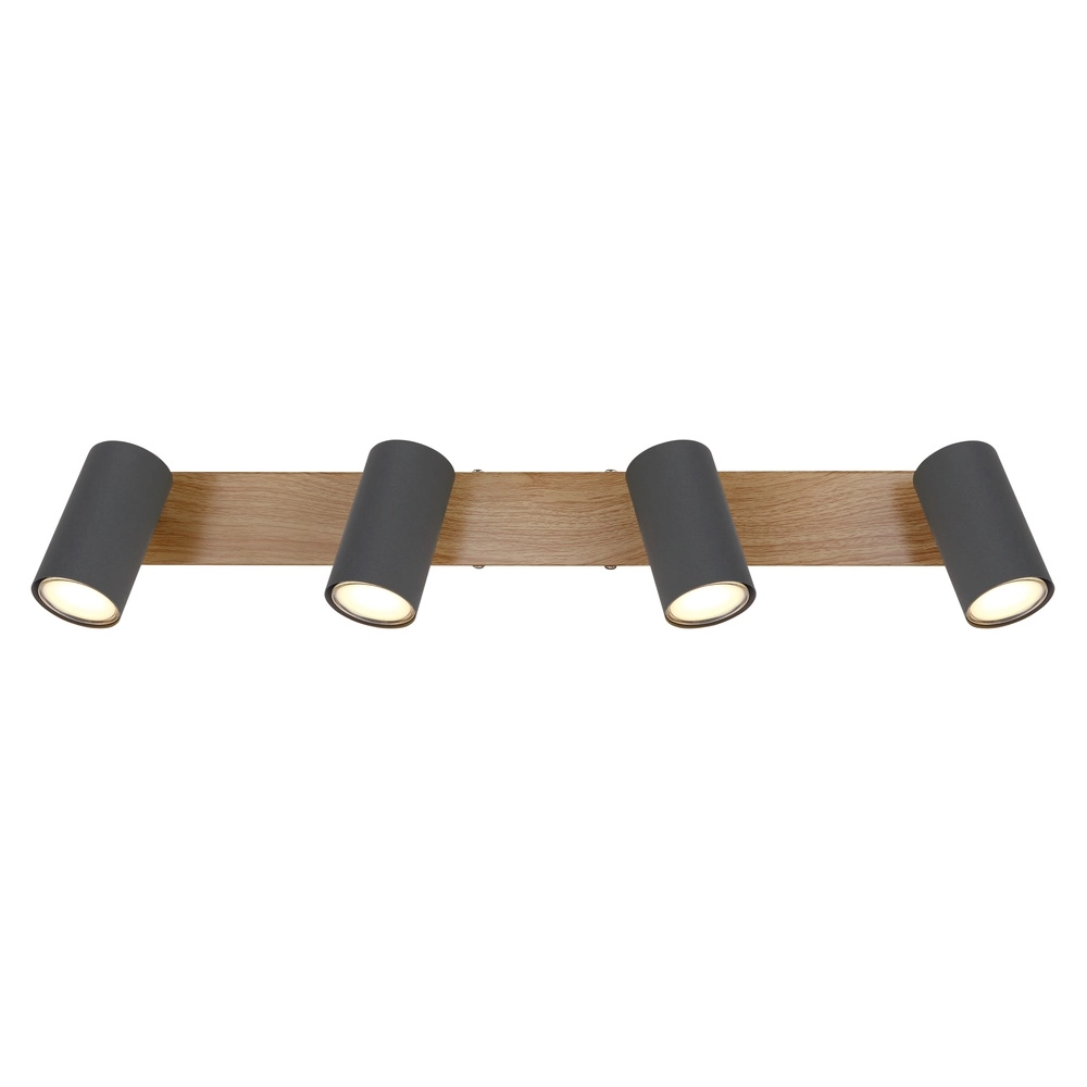 Plafondlamp 4-lichts Robby hout Globo 9007371439539