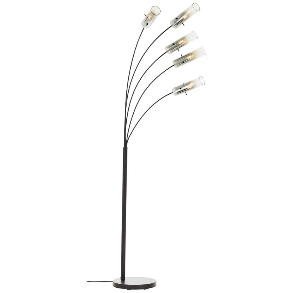 Vloerlamp Glasini zwart met smoke glas Brilliant 4004353429545